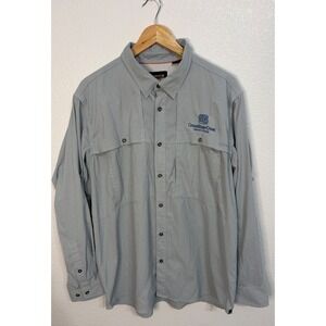 Orvis Mens Long Sleeve Fishing Shirt Blue Gingham Check Ventilated Large L